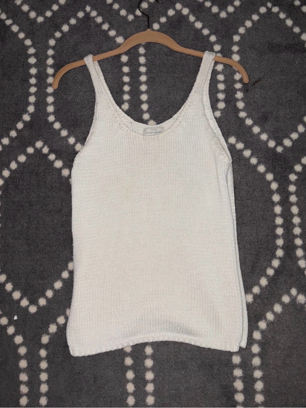 Lucky Brand Cream Knit Scoop Neck Tank